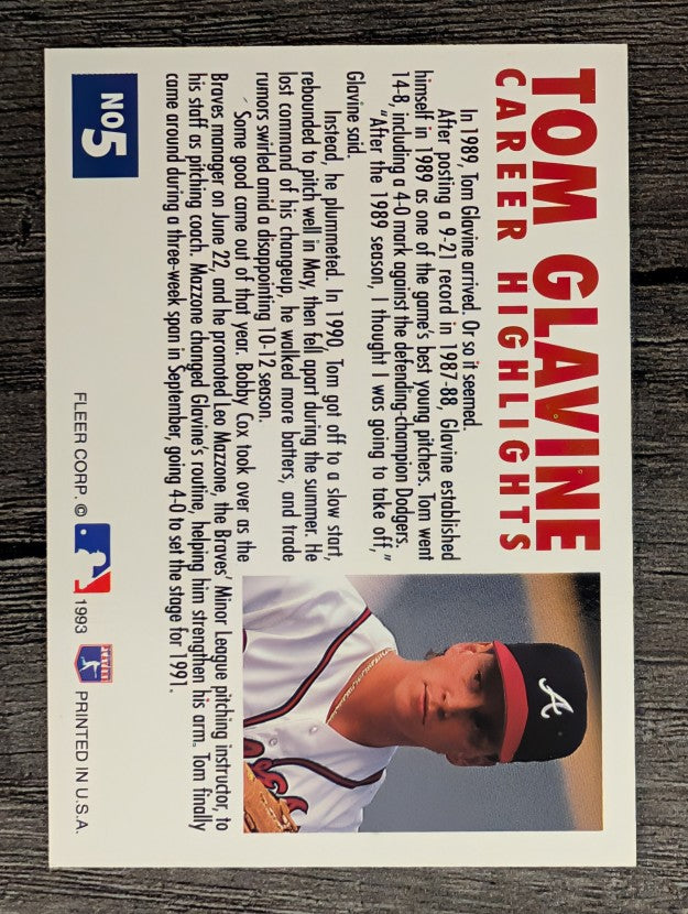 1993 Fleer Glavine #5 Tom Glavine