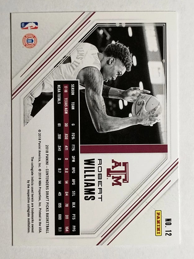 2018-19 Panini Contenders Draft Picks Game Day Tickets #12 Robert Williams III
