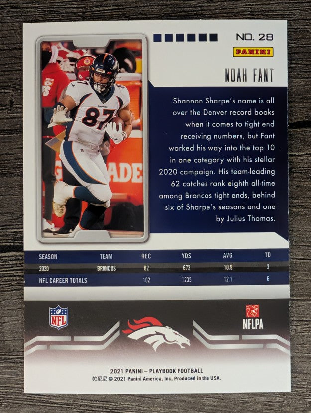 2021 Panini Playbook #28 Noah Fant