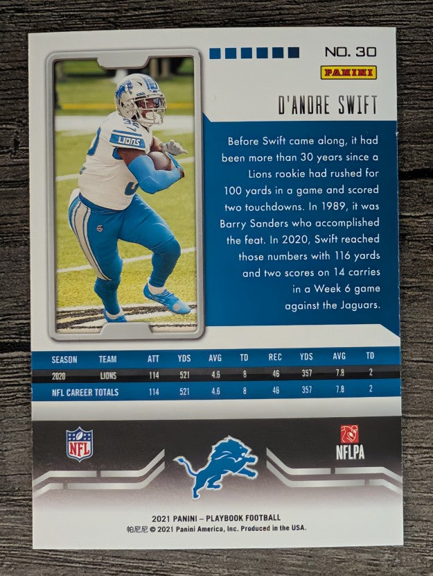2021 Panini Playbook #30 D'Andre Swift