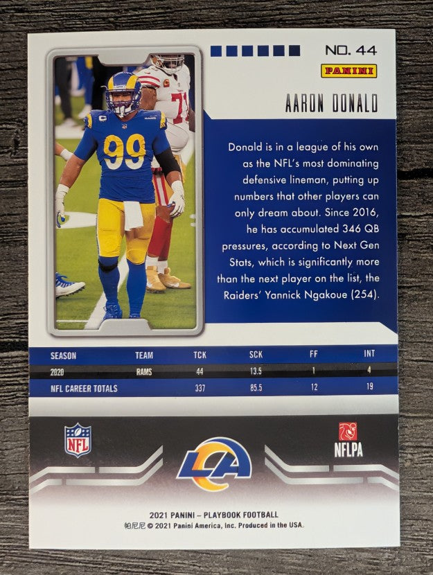2021 Panini Playbook #44 Aaron Donald