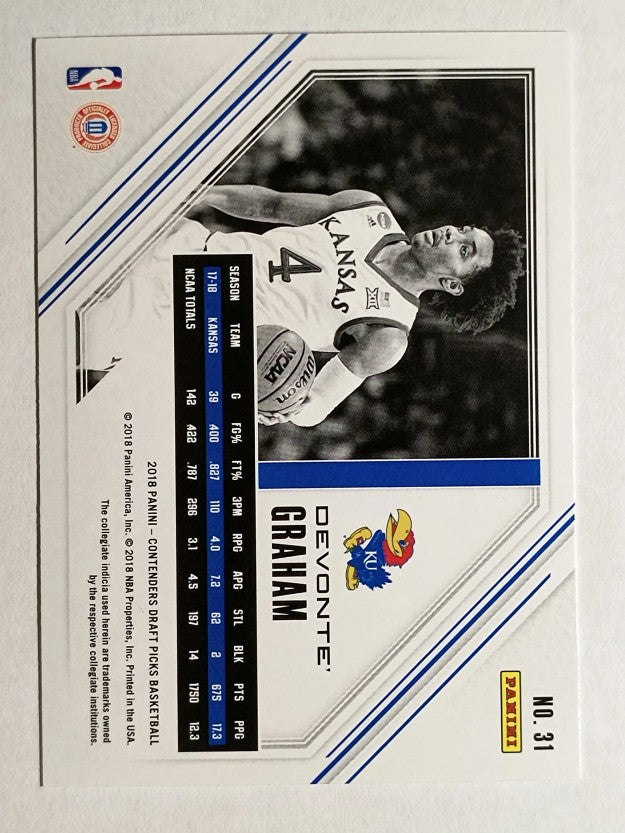 2018-19 Panini Contenders Draft Picks Game Day Tickets #31 Devonte' Graham