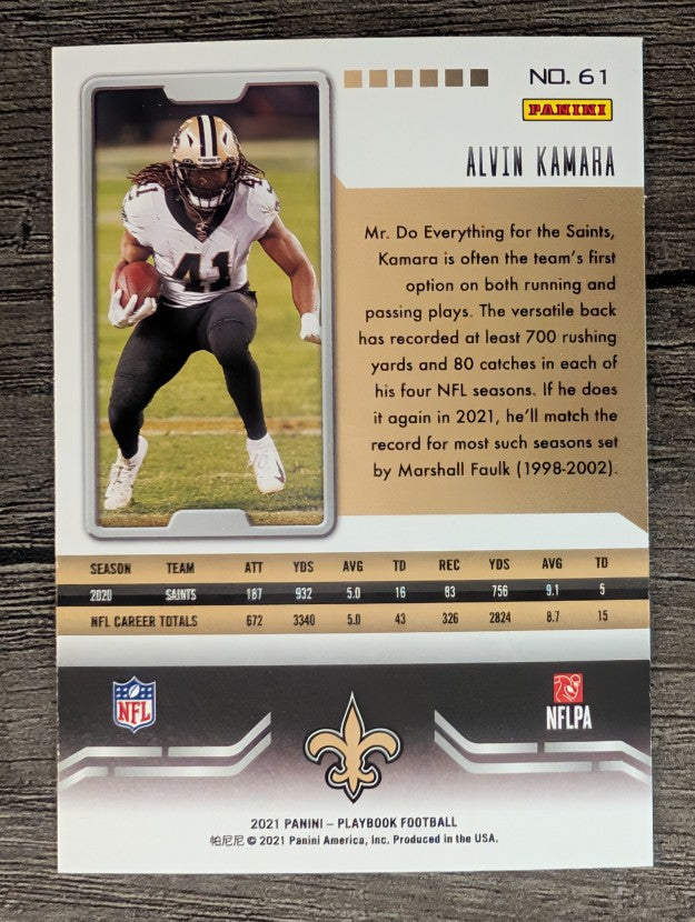 2021 Panini Playbook #61 Alvin Kamara