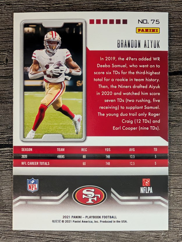 2021 Panini Playbook #75 Brandon Aiyuk