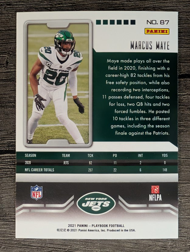 2021 Panini Playbook #87 Marcus Maye
