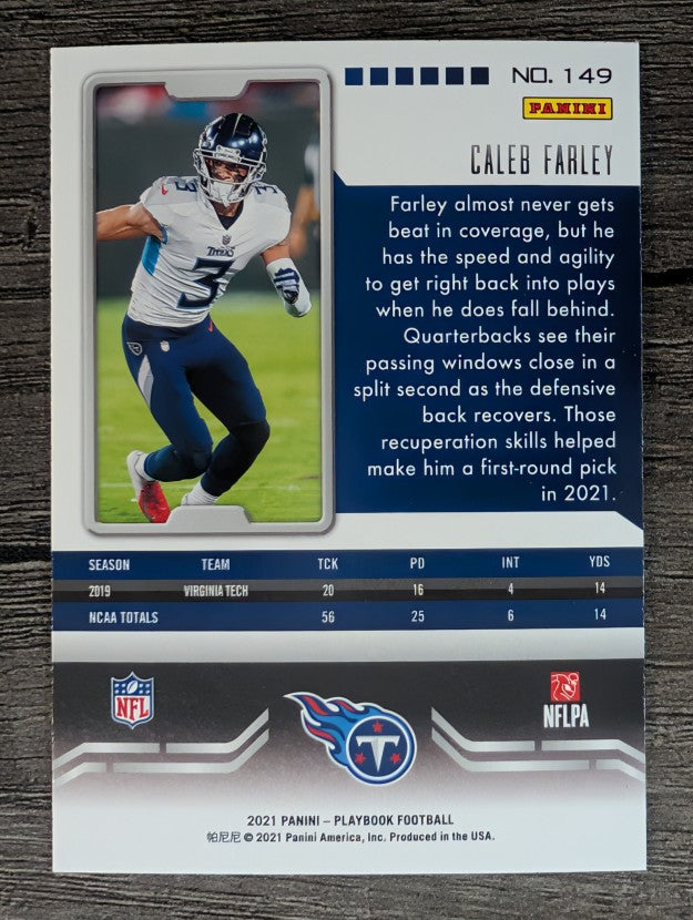 2021 Panini Playbook #149 Caleb Farley RC