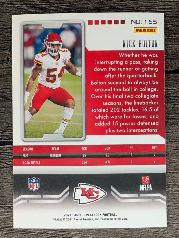 2021 Panini Playbook #165 Nick Bolton RC