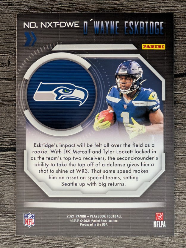 2021 Panini Playbook Next Up #8 D'Wayne Eskridge