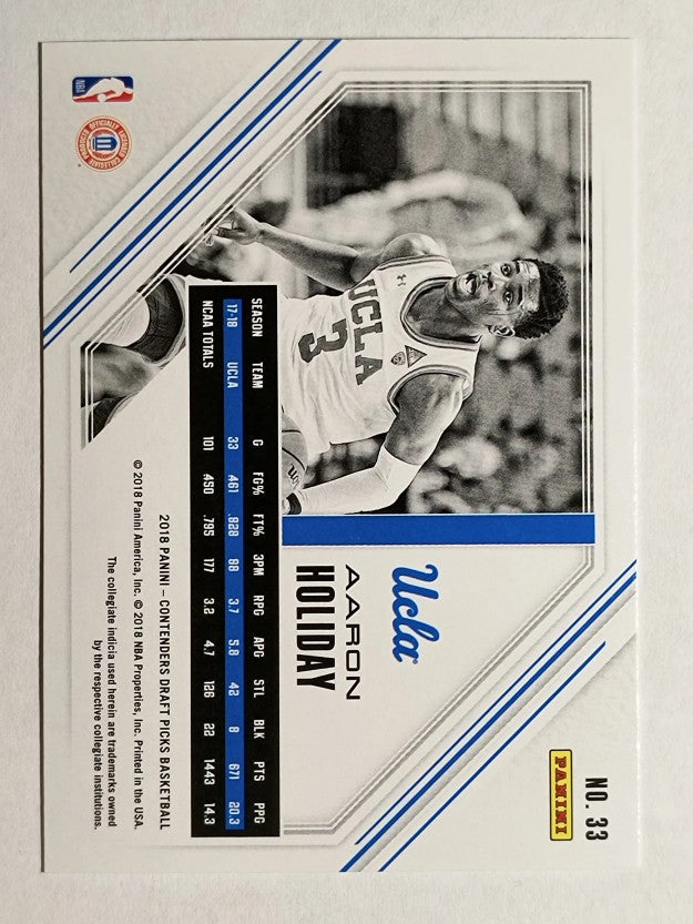 2018-19 Panini Contenders Draft Picks Game Day Tickets #33 Aaron Holiday