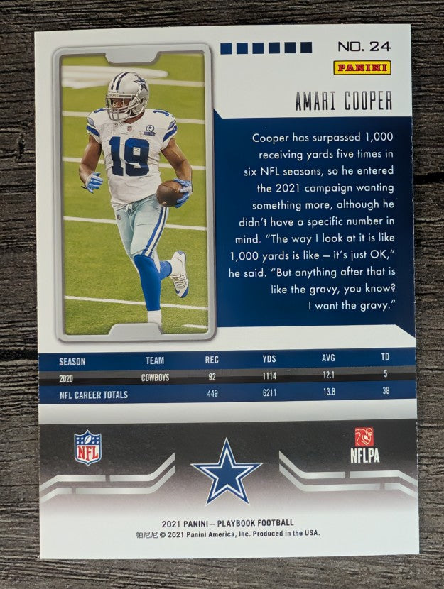 2021 Panini Playbook Purple #24 Amari Cooper