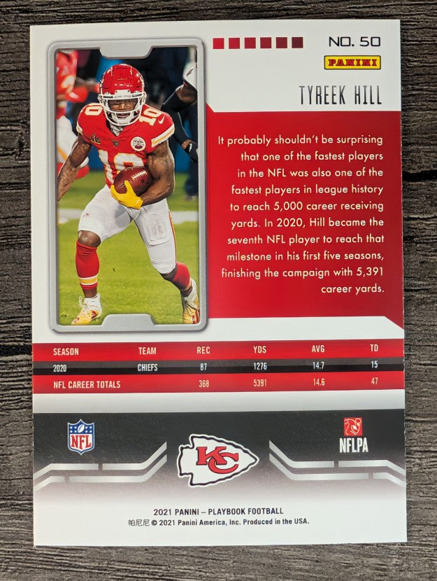 2021 Panini Playbook Purple #50 Tyreek Hill