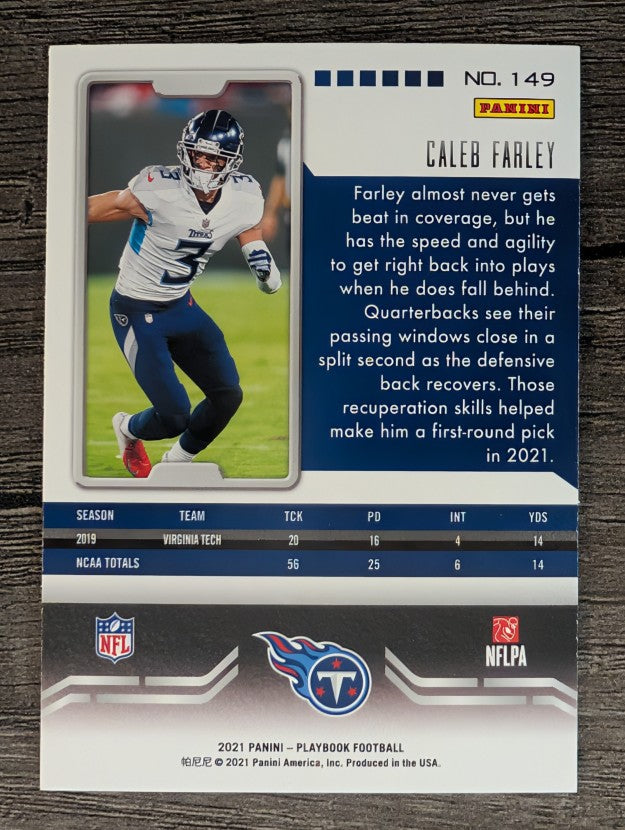 2021 Panini Playbook Purple #149 Caleb Farley