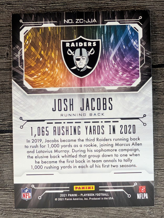 2021 Panini Playbook Zoning Commission #9 Josh Jacobs