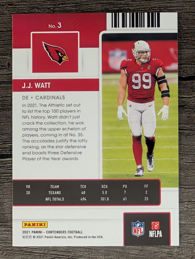 2021 Panini Contenders #3 J.J. Watt