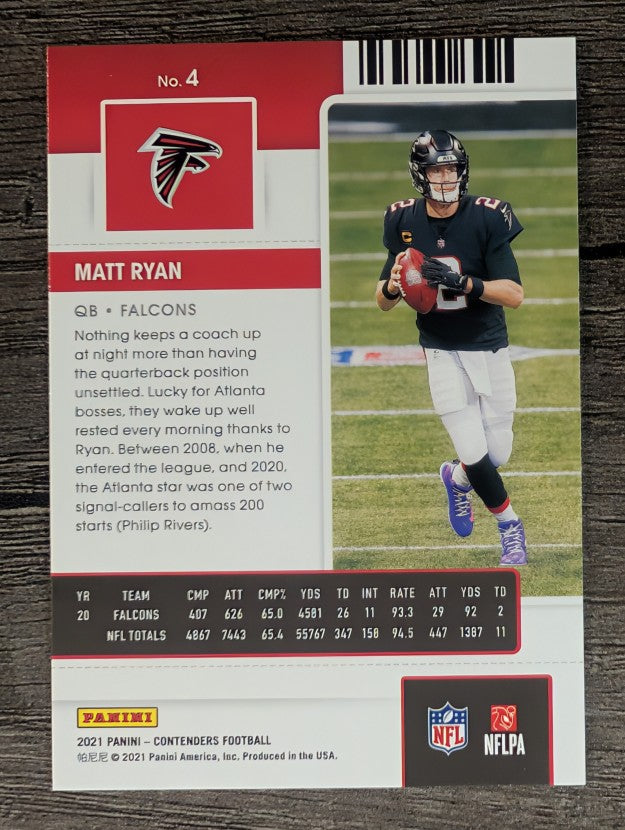 2021 Panini Contenders #4 Matt Ryan