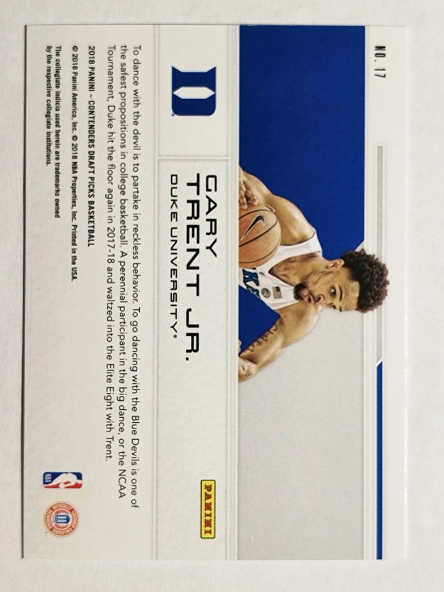 2018-19 Panini Contenders Draft Picks School Colors #17 Gary Trent Jr.
