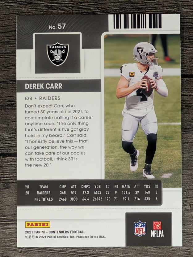 2021 Panini Contenders #57 Derek Carr