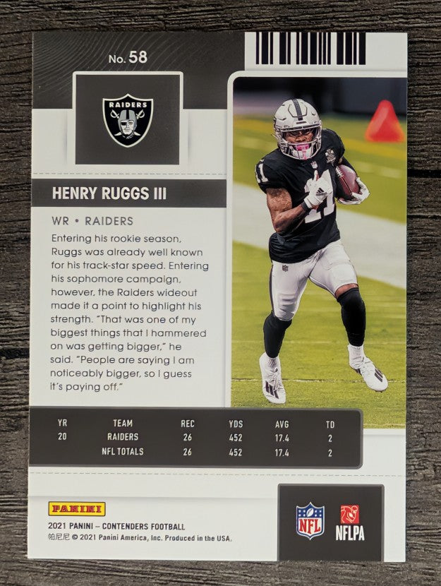 2021 Panini Contenders #58 Henry Ruggs III