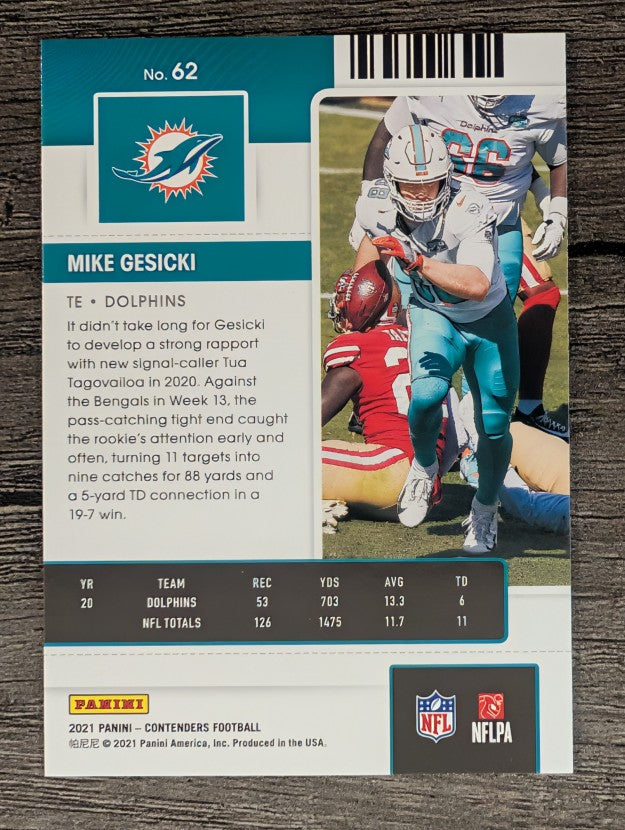 2021 Panini Contenders #62 Mike Gesicki