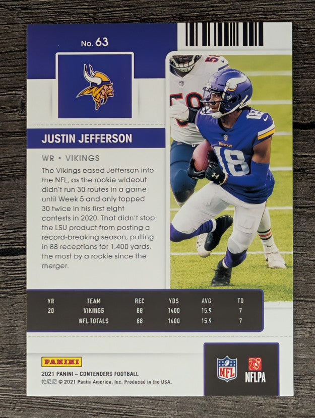 2021 Panini Contenders #63 Justin Jefferson