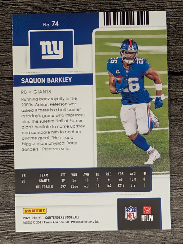 2021 Panini Contenders #74 Saquon Barkley