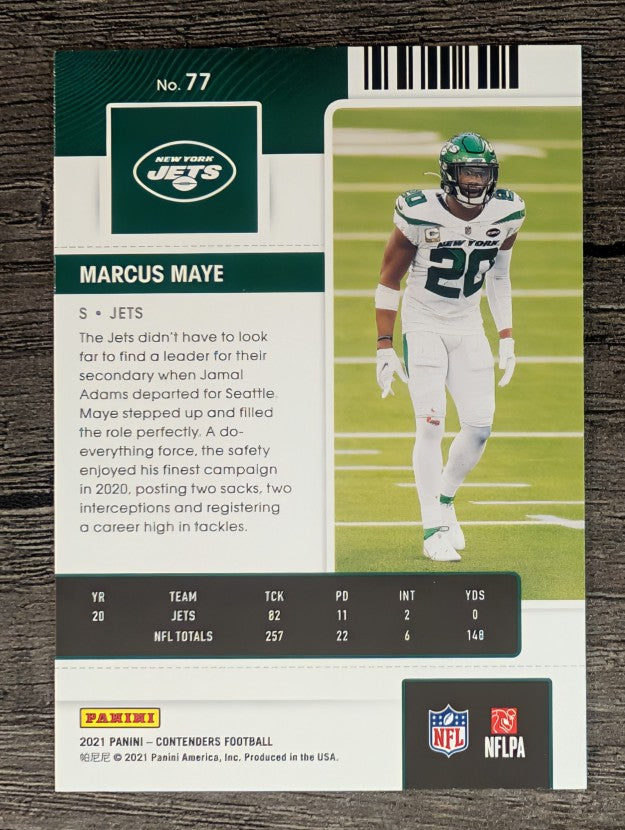 2021 Panini Contenders #77 Marcus Maye