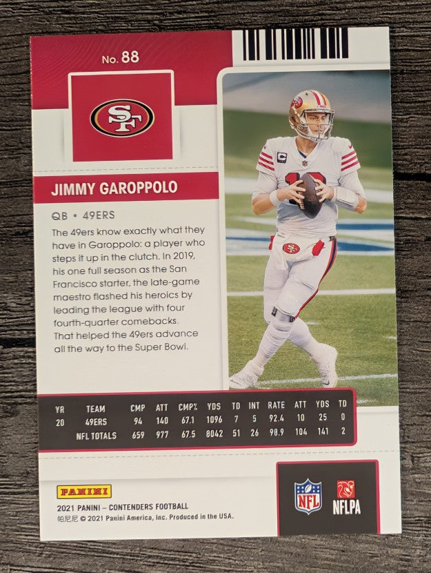 2021 Panini Contenders #88 Jimmy Garoppolo
