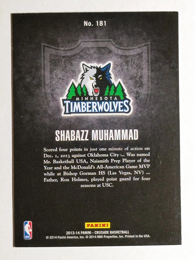 2013-14 Panini Crusade Insert Blue #181 Shabazz Muhammad
