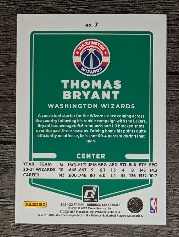 2021-22 Donruss #7 Thomas Bryant