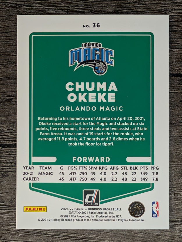 2021-22 Donruss #36 Chuma Okeke