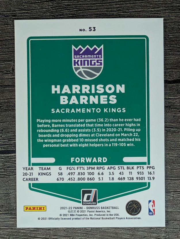 2021-22 Donruss #53 Harrison Barnes