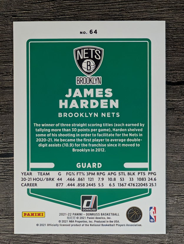 2021-22 Donruss #64 James Harden
