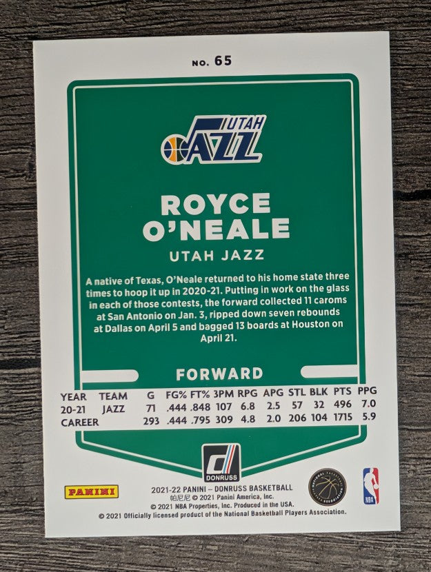 2021-22 Donruss #65 Royce O'Neale