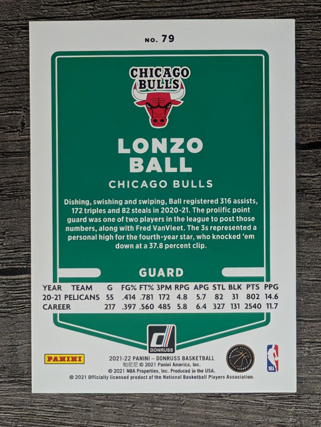 2021-22 Donruss #79 Lonzo Ball