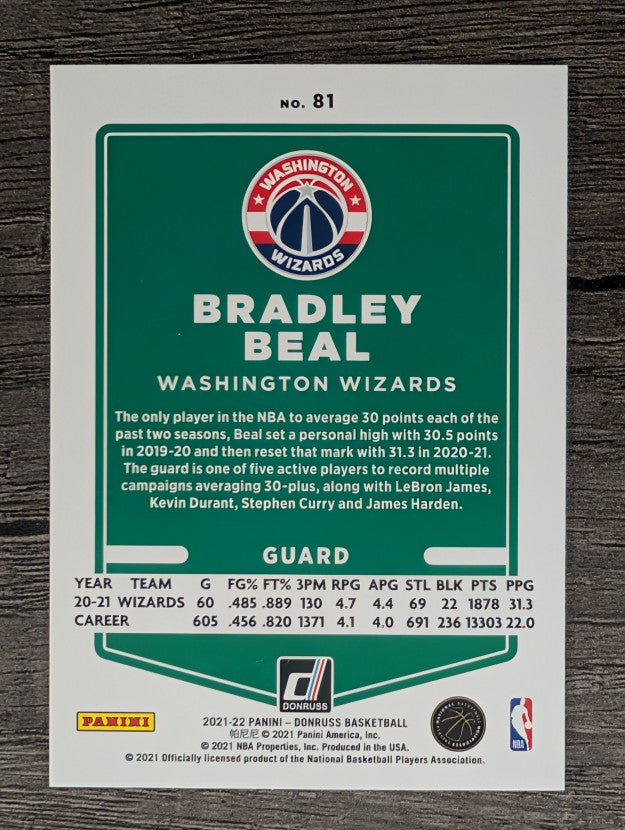 2021-22 Donruss #81 Bradley Beal