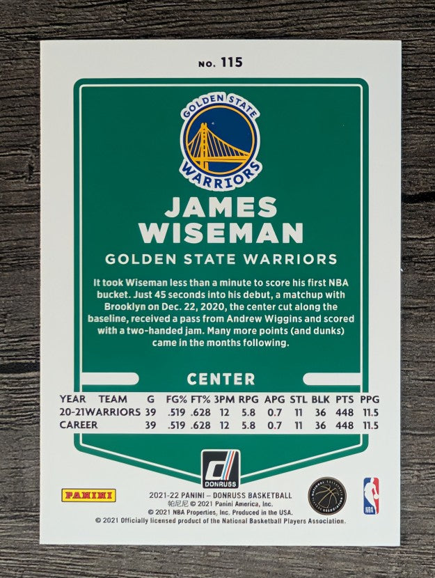 2021-22 Donruss #115 James Wiseman