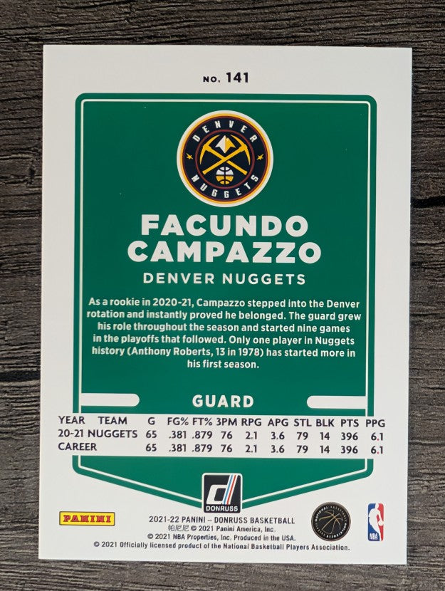 2021-22 Donruss #141 Facundo Campazzo