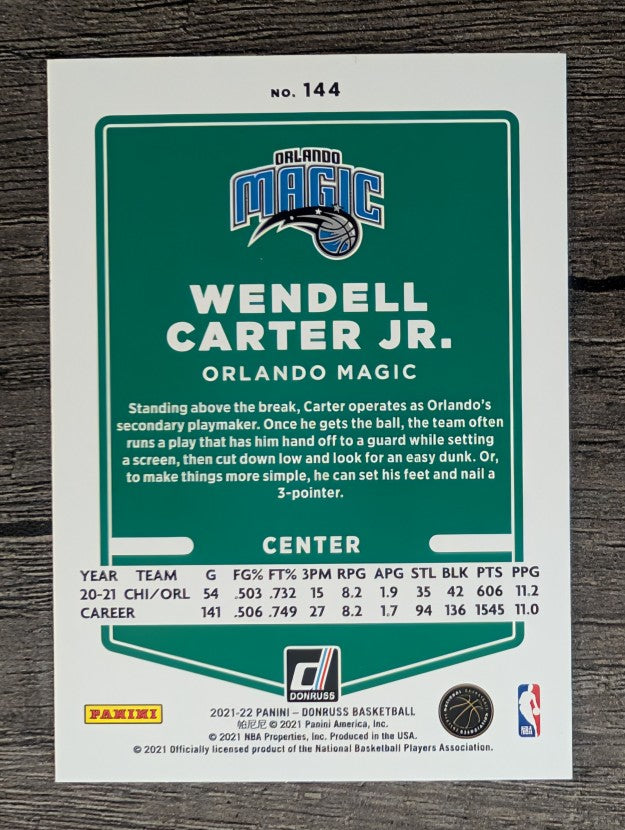2021-22 Donruss #144 Wendell Carter Jr.
