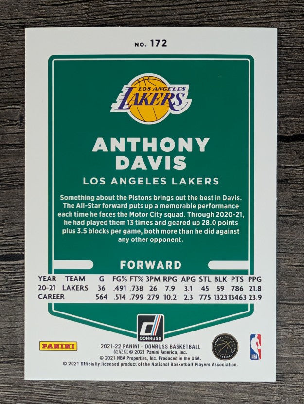2021-22 Donruss #172 Anthony Davis