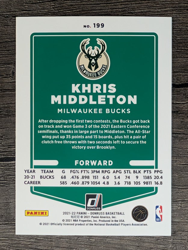 2021-22 Donruss #199 Khris Middleton