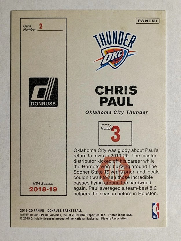 2019-20 Donruss Craftsmen #2 Chris Paul