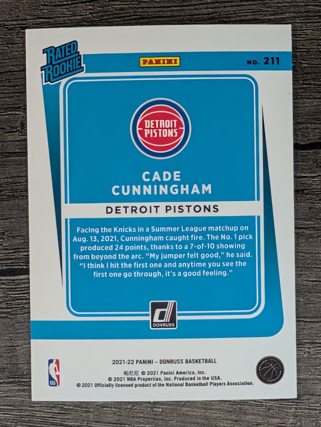 2021-22 Donruss #211 Cade Cunningham RR RC