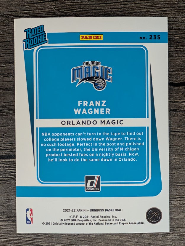 2021-22 Donruss #235 Franz Wagner RR RC