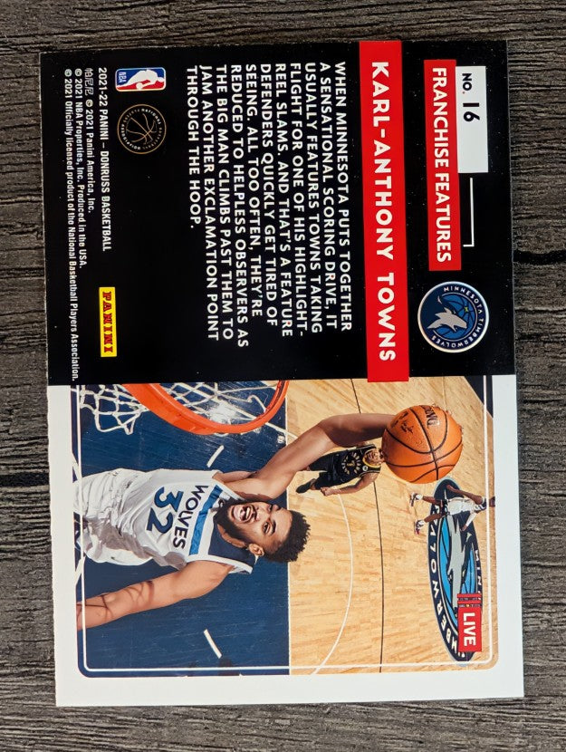 2021-22 Donruss Franchise Features #16 Karl-Anthony Towns