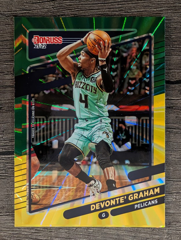2021-22 Donruss Holo Green and Yellow Laser #74 Devonte' Graham