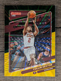 2021-22 Donruss Holo Green and Yellow Laser #124 Collin Sexton