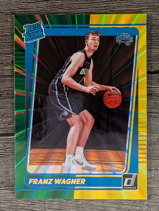 2021-22 Donruss Holo Green and Yellow Laser #235 Franz Wagner RR