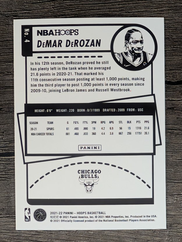 2021-22 Hoops #4 DeMar DeRozan