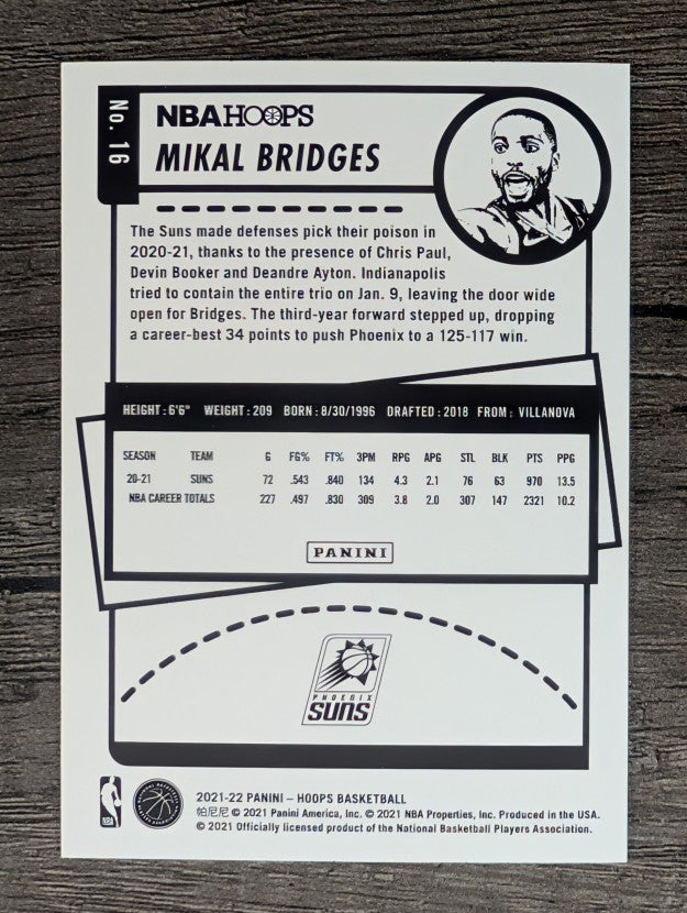 2021-22 Hoops #16 Mikal Bridges