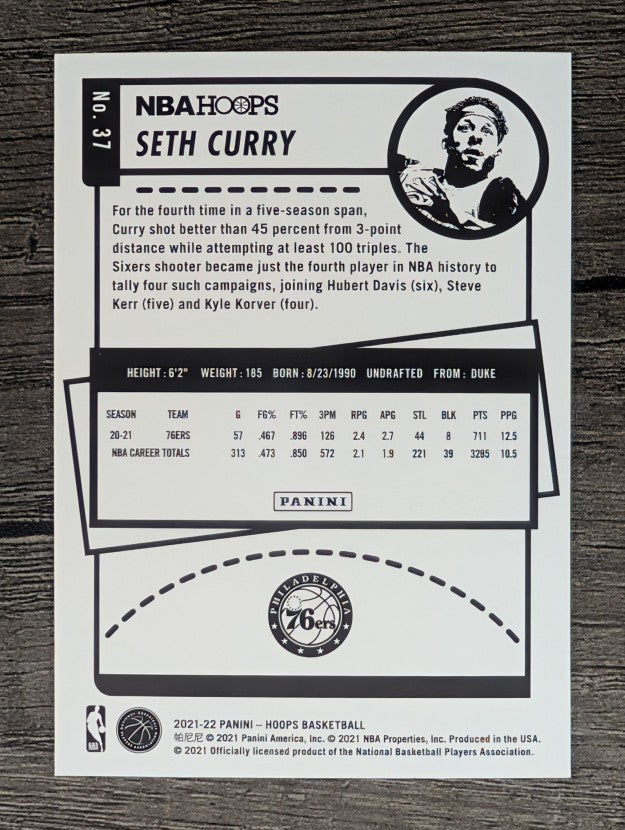2021-22 Hoops #37 Seth Curry